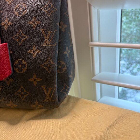 Louis Vuitton Brown and Red Monogram Tote - Picture 15 of 16